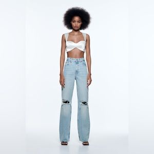 Zara | TFR Ripped Wide Leg Jeans